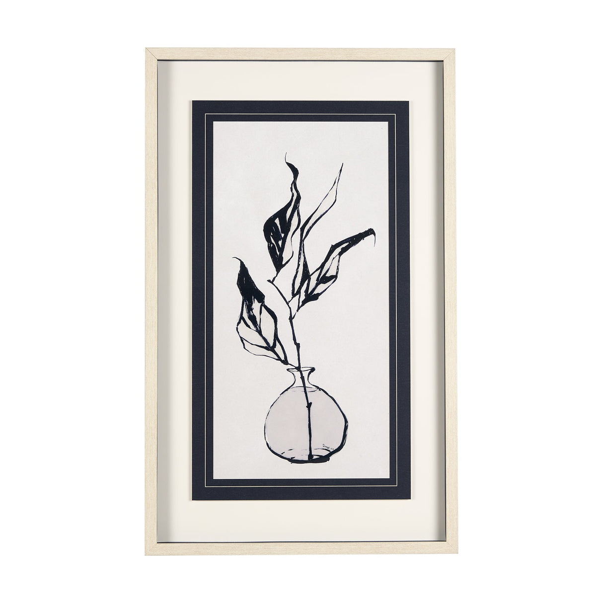 Sapphire Vase I by Mercana Studio a Hand Embellished Textured Framed Art Print Matted under Glass by Mercana at Eve Furniture
