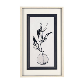 Sapphire Vase I by Mercana Studio a Hand Embellished Textured Framed Art Print Matted under Glass by Mercana at Eve Furniture