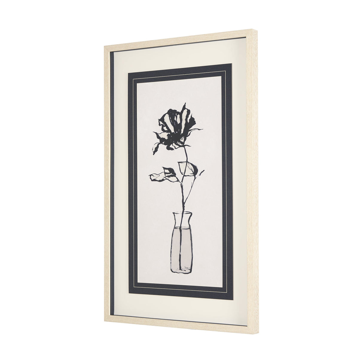 Sapphire Vase II by Mercana Studio a Hand Embellished Textured Framed Art Print Matted under Glass by Mercana at Eve Furniture