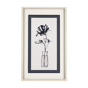 Sapphire Vase II by Mercana Studio a Hand Embellished Textured Framed Art Print Matted under Glass by Mercana at Eve Furniture