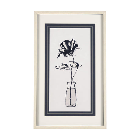 Sapphire Vase II by Mercana Studio a Hand Embellished Textured Framed Art Print Matted under Glass by Mercana at Eve Furniture