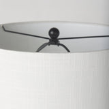 Sarah 15.0L x 10.0W x 22.2H Arched Black Metal W/Marble Cube and White Shade Table Lamp by Mercana at Eve Furniture