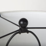 Sarah 15.0L x 10.0W x 22.2H Arched Black Metal W/Marble Cube and White Shade Table Lamp by Mercana at Eve Furniture