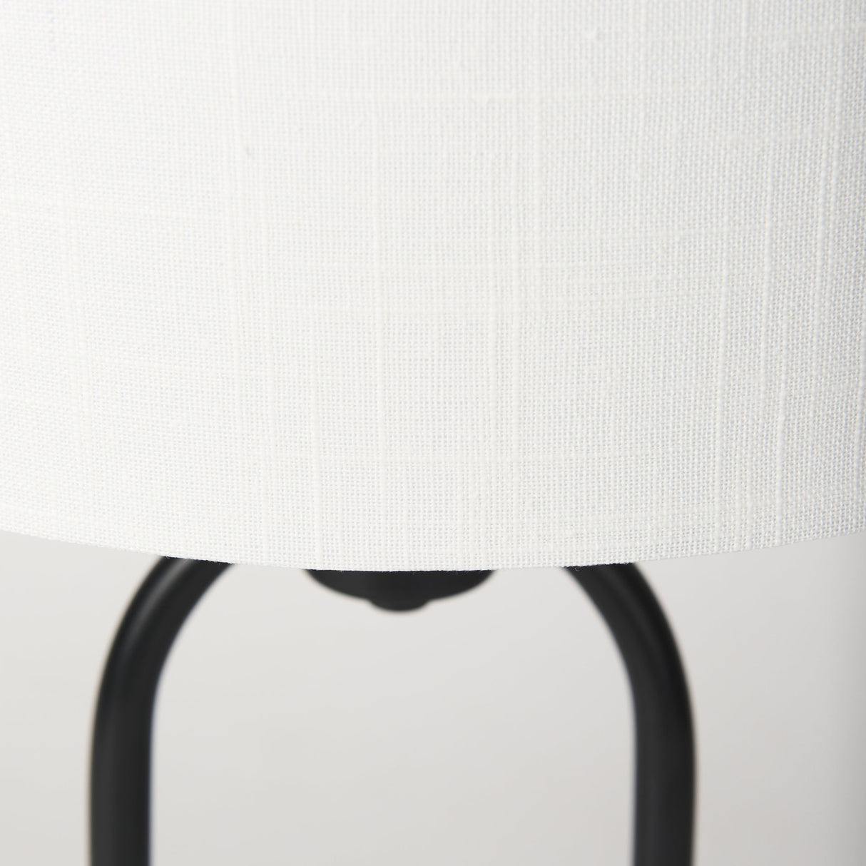 Sarah 15.0L x 10.0W x 22.2H Arched Black Metal W/Marble Cube and White Shade Table Lamp by Mercana at Eve Furniture