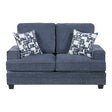 Sarah Blue Loveseat by Homelegance at Eve Furniture
