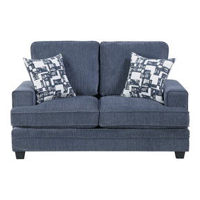 Sarah Blue Loveseat by Homelegance at Eve Furniture