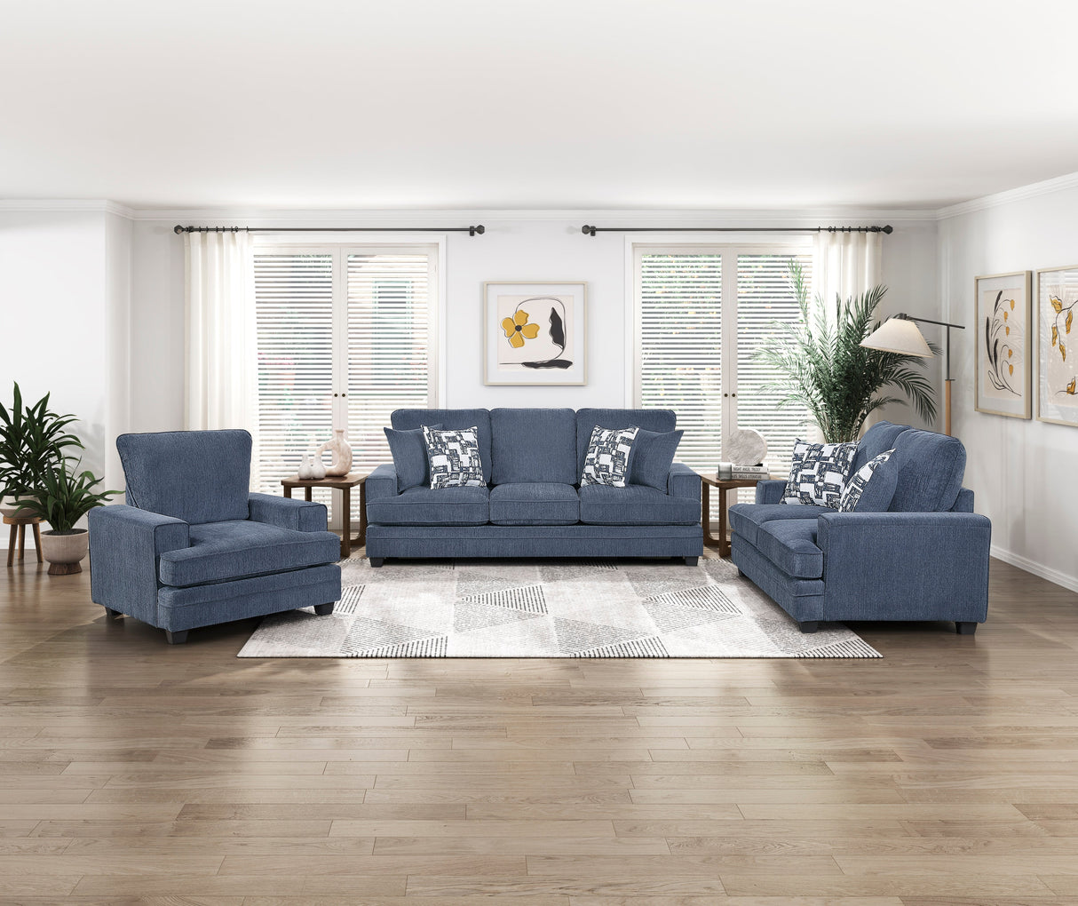 Sarah Blue Sofa by Homelegance at Eve Furniture