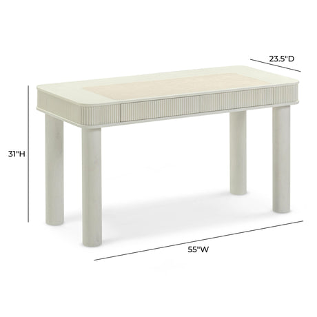 Sarah Cream Executive Work Desk by TOV Furniture at Eve Furniture