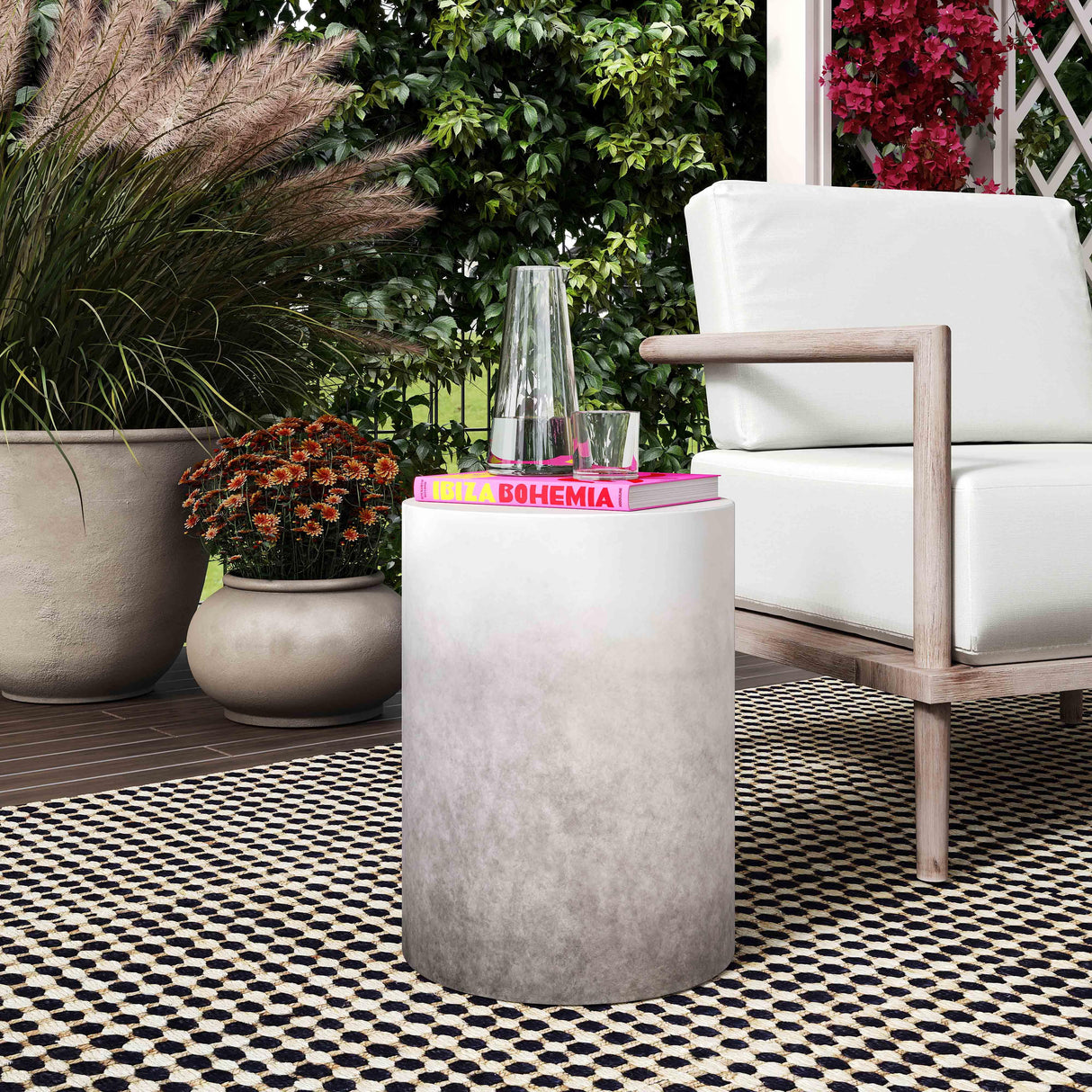 Sarana Ombre Concrete Stool by TOV Furniture at Eve Furniture