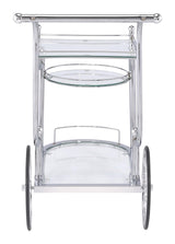 Sarandon Chrome/Clear 3-Tier Serving Cart