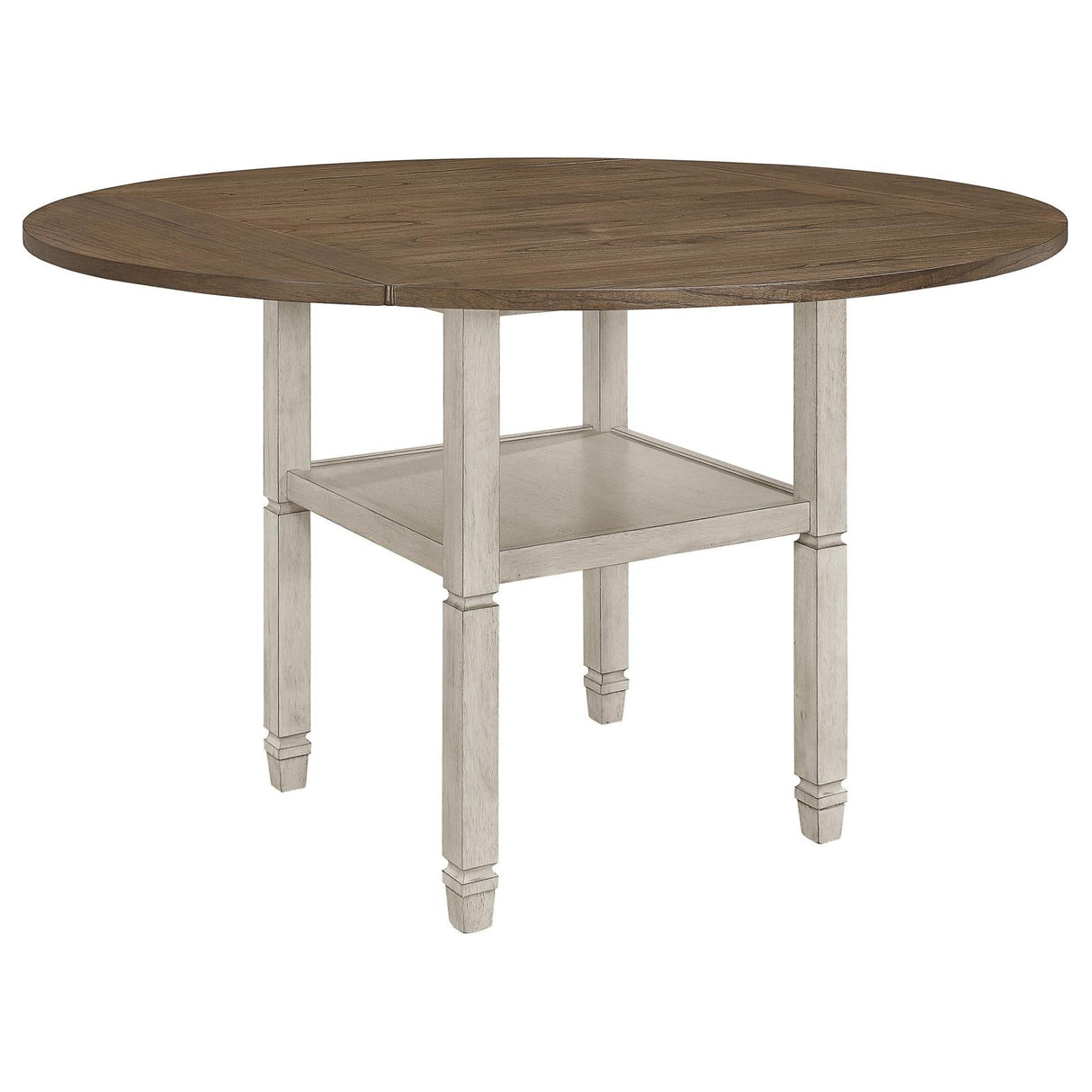 Sarasota Nutmeg/Rustic Cream Counter Height Table with Shelf Storage