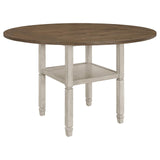 Sarasota Nutmeg/Rustic Cream Counter Height Table with Shelf Storage