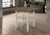 Sarasota Nutmeg/Rustic Cream Counter Height Table with Shelf Storage