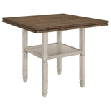 Sarasota Nutmeg/Rustic Cream Counter Height Table with Shelf Storage