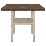 Sarasota Nutmeg/Rustic Cream Counter Height Table with Shelf Storage