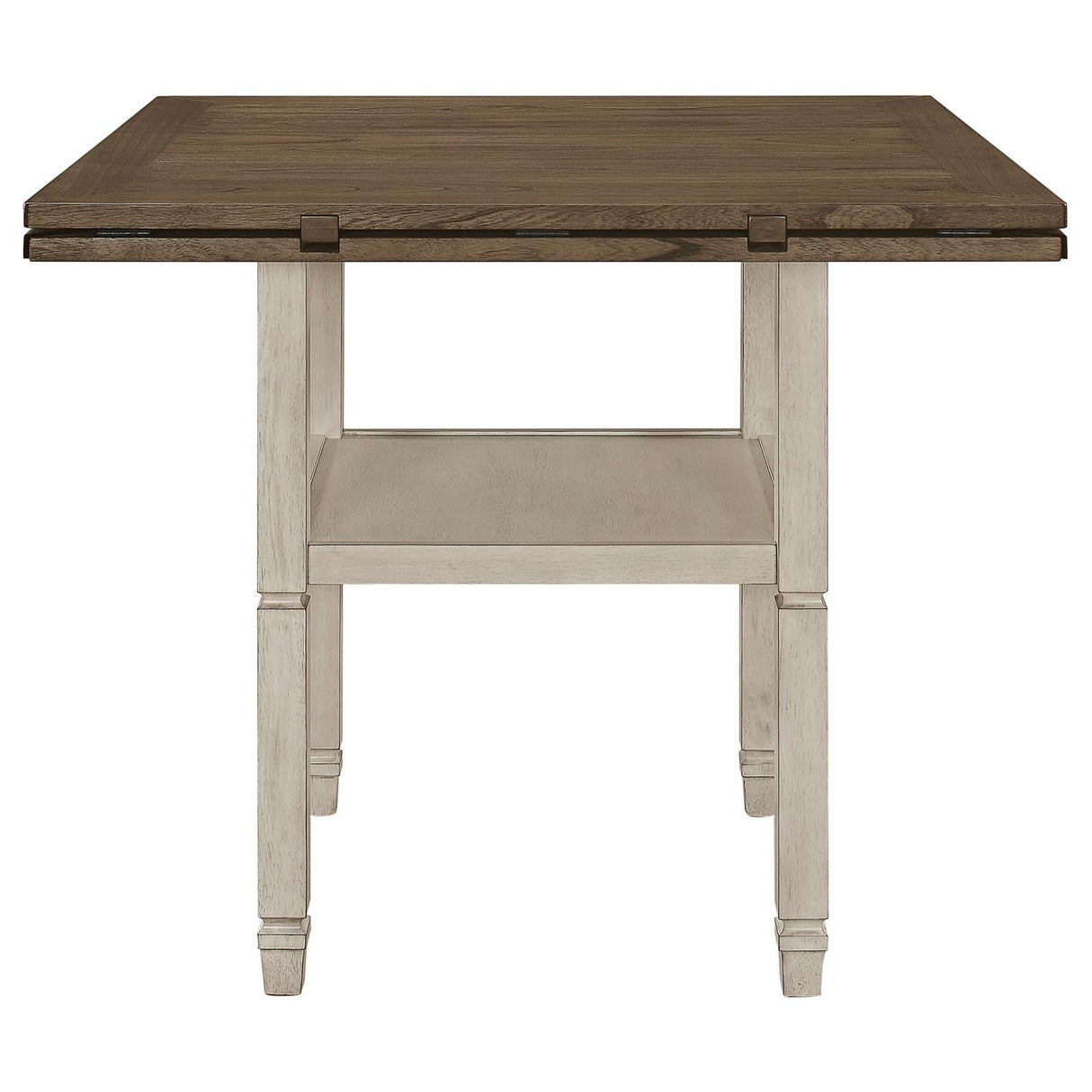 Sarasota Nutmeg/Rustic Cream Counter Height Table with Shelf Storage