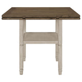 Sarasota Nutmeg/Rustic Cream Counter Height Table with Shelf Storage