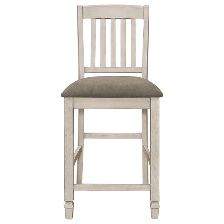 Sarasota Gray/Rustic Cream Slat Back Counter Height Chairs, Set of 2