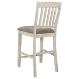 Sarasota Gray/Rustic Cream Slat Back Counter Height Chairs, Set of 2