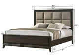 Saratoga Brown Queen Upholstered Panel Bed by Crown Mark at Eve Furniture