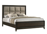 Saratoga Brown Queen Upholstered Panel Bed by Crown Mark at Eve Furniture