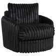 Sarco Black Corduroy Upholstered Swivel Accent Arm Chair by Coaster at Eve Furniture