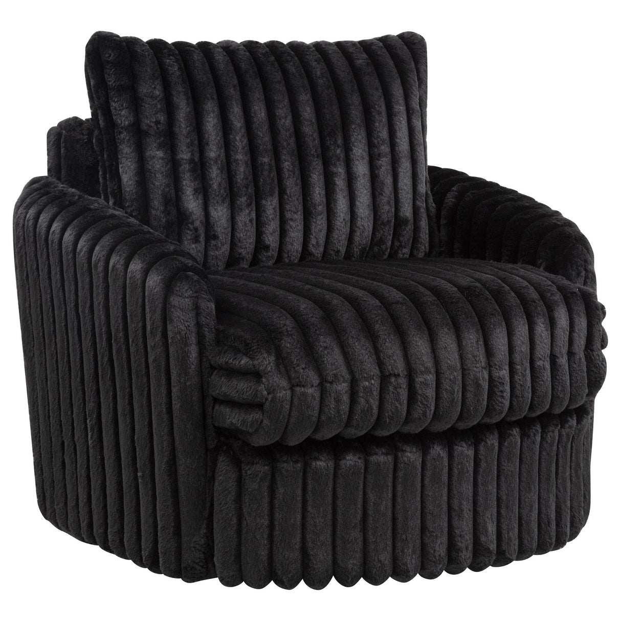 Sarco Black Corduroy Upholstered Swivel Accent Arm Chair by Coaster at Eve Furniture