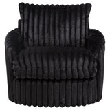 Sarco Black Corduroy Upholstered Swivel Accent Arm Chair by Coaster at Eve Furniture