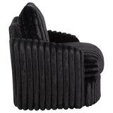 Sarco Black Corduroy Upholstered Swivel Accent Arm Chair by Coaster at Eve Furniture