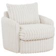 Sarco Ivory Corduroy Upholstered Swivel Accent Arm Chair by Coaster at Eve Furniture