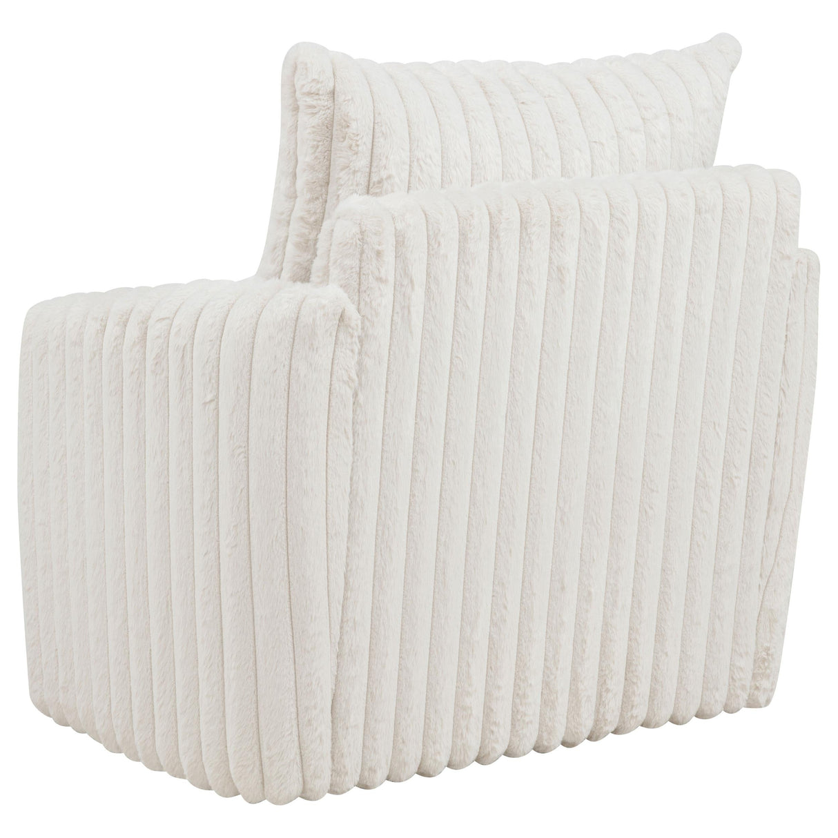 Sarco Ivory Corduroy Upholstered Swivel Accent Arm Chair by Coaster at Eve Furniture