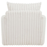 Sarco Ivory Corduroy Upholstered Swivel Accent Arm Chair by Coaster at Eve Furniture