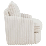 Sarco Ivory Corduroy Upholstered Swivel Accent Arm Chair by Coaster at Eve Furniture