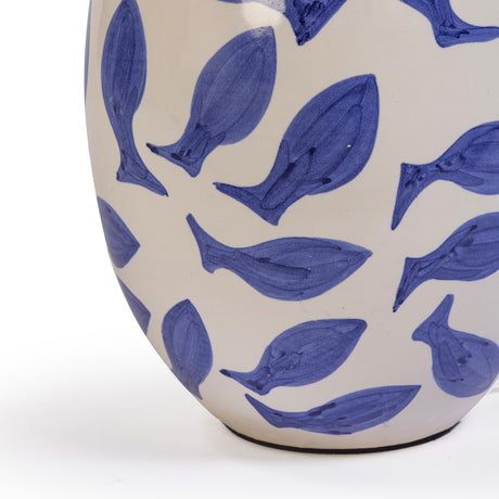 Sardine White & Blue Ceramic Table Lamp by TOV Furniture at Eve Furniture
