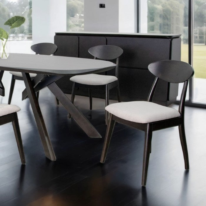 Sargans Black Wenge 7-Piece Dining Room Set by Furniture of America at Eve Furniture