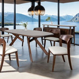 Sargans Rich Walnut 7-Piece Dining Room Set by Furniture of America at Eve Furniture