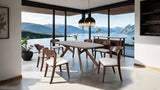 Sargans Rich Walnut 7-Piece Dining Room Set by Furniture of America at Eve Furniture