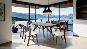 Sargans Rich Walnut 7-Piece Dining Room Set by Furniture of America at Eve Furniture