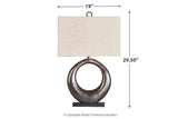 Saria Antique Silver Finish Table Lamp by Ashley at Eve Furniture