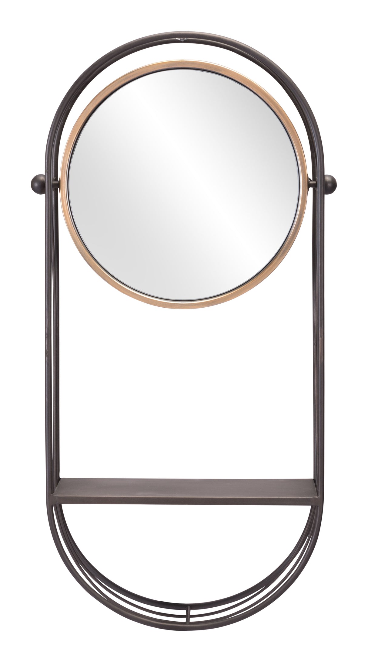 Saroni Antique Gray Mirror Shelf by Zuomod at Eve Furniture