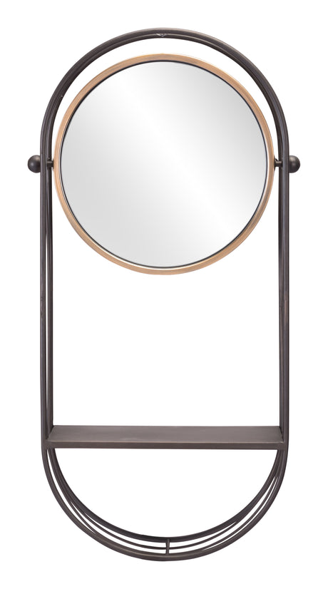 Saroni Antique Gray Mirror Shelf by Zuomod at Eve Furniture