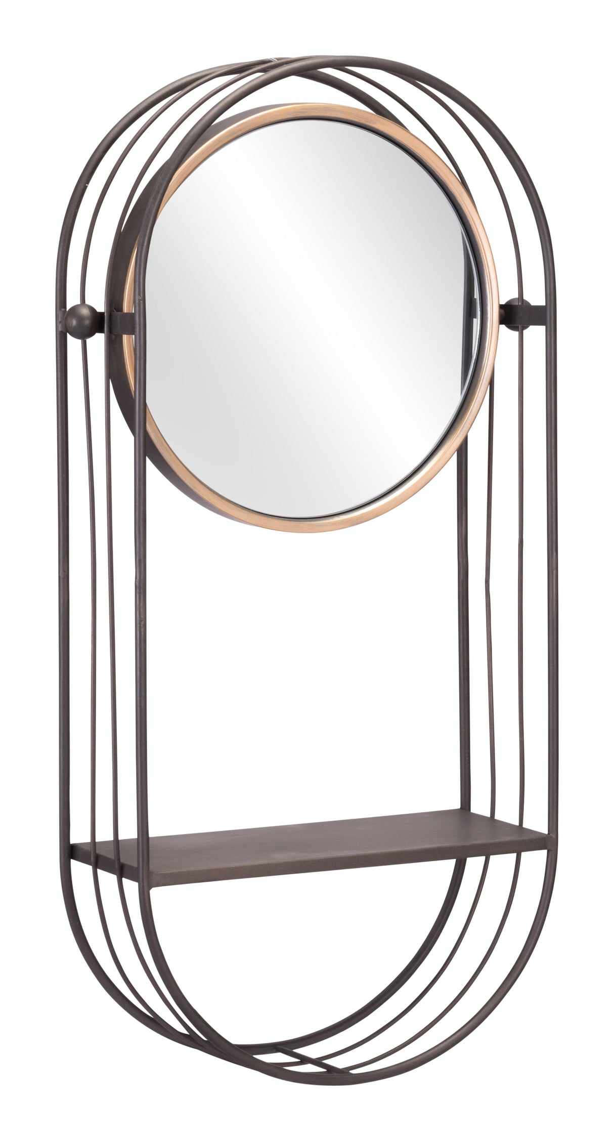 Saroni Antique Gray Mirror Shelf by Zuomod at Eve Furniture