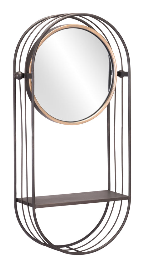 Saroni Antique Gray Mirror Shelf by Zuomod at Eve Furniture