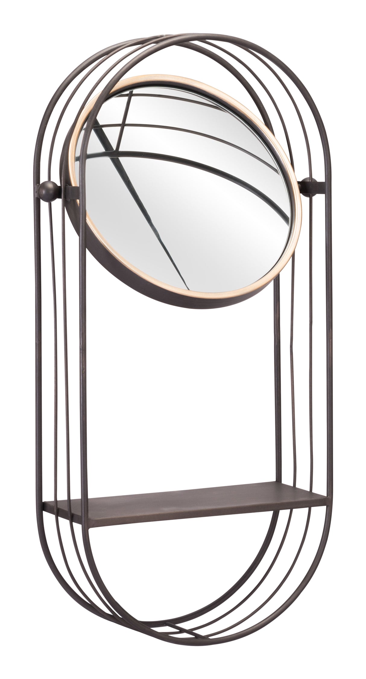 Saroni Antique Gray Mirror Shelf by Zuomod at Eve Furniture