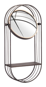 Saroni Antique Gray Mirror Shelf by Zuomod at Eve Furniture