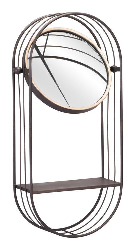 Saroni Antique Gray Mirror Shelf by Zuomod at Eve Furniture