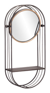 Saroni Antique Gray Mirror Shelf by Zuomod at Eve Furniture