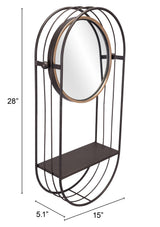 Saroni Antique Gray Mirror Shelf by Zuomod at Eve Furniture