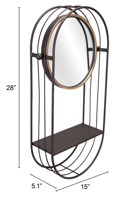 Saroni Antique Gray Mirror Shelf by Zuomod at Eve Furniture