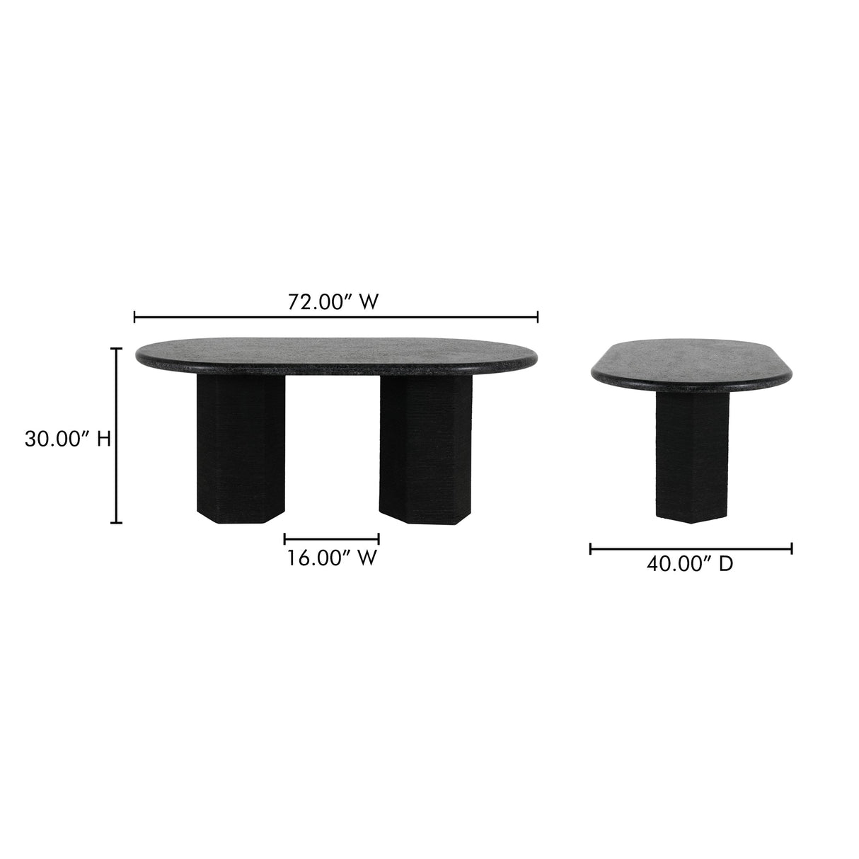 Sartoria Black Granite Dining Table by Moe's Home at Eve Furniture